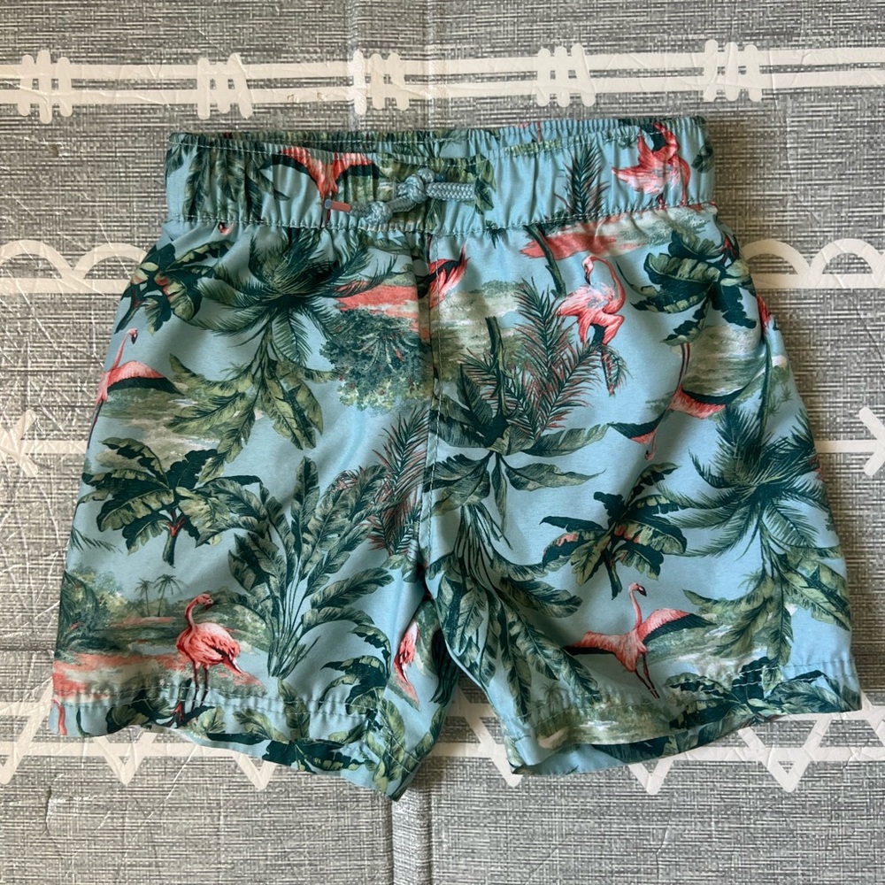 Tropical Print Swim Shorts, Size 3T